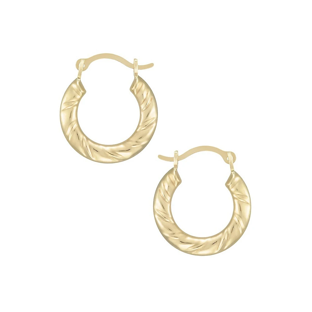 10K Yellow Gold Wrapped Hoop Earrings