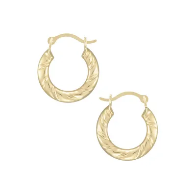 10K Yellow Gold Wrapped Hoop Earrings