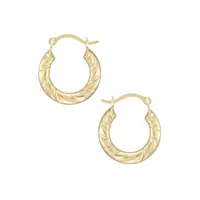 10K Yellow Gold Wrapped Hoop Earrings