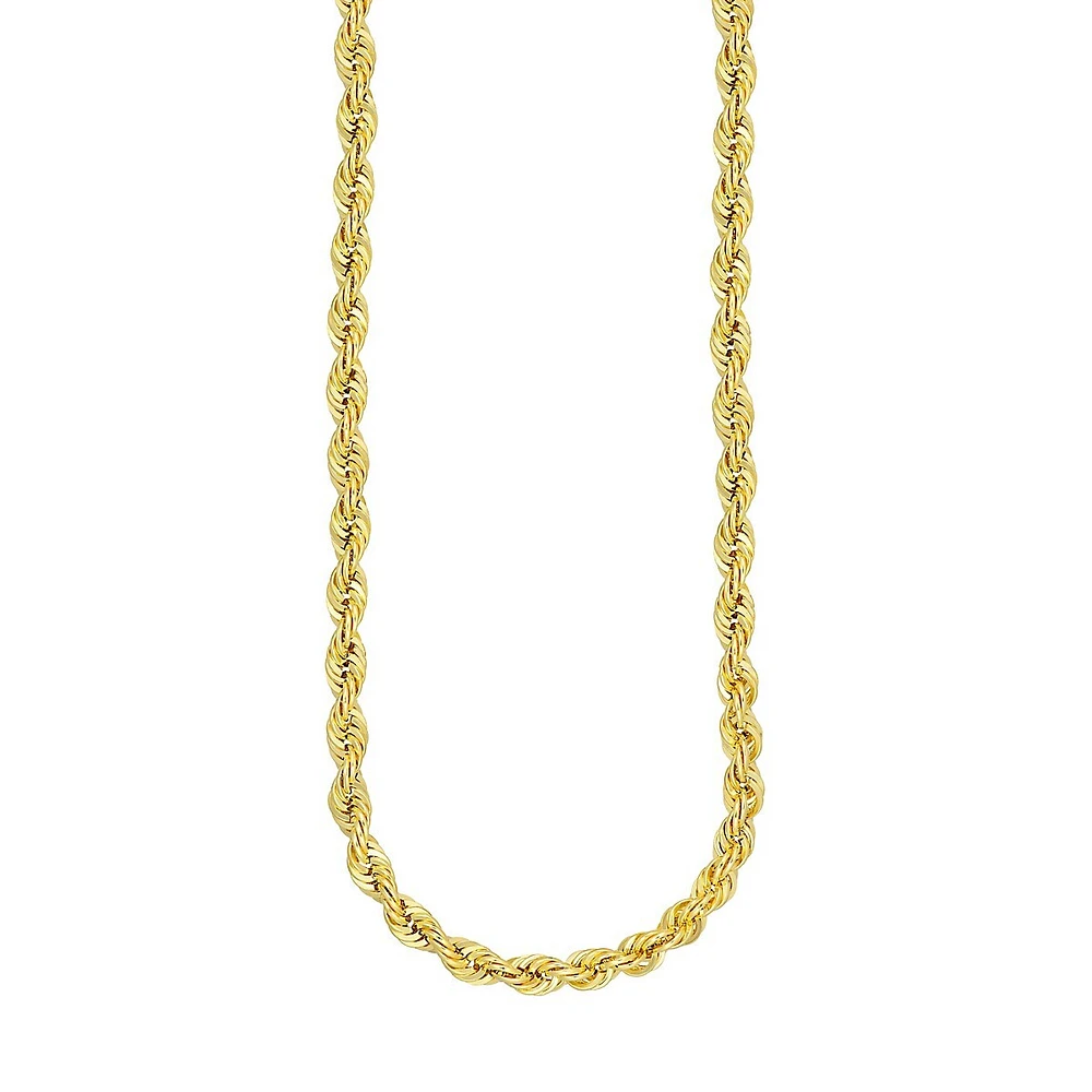 10K Goldplated Sterling Silver Rope Chain Necklace