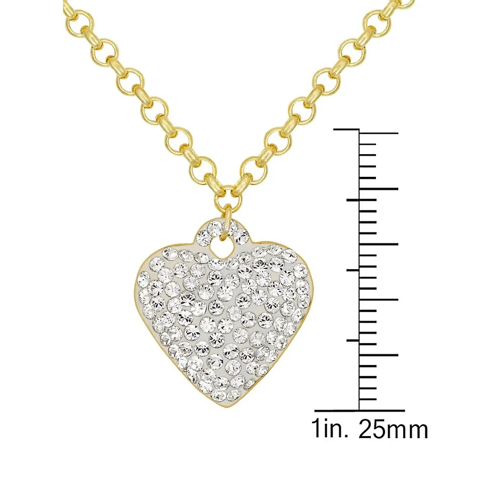 10K Two-Tone Goldplated Sterling Silver & Cubic Zirconia Heart Necklace