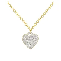 10K Two-Tone Goldplated Sterling Silver & Cubic Zirconia Heart Necklace