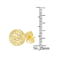 10K Goldplated Sterling Silver Filigree Ball Stud Earrings