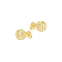 10K Goldplated Sterling Silver Filigree Ball Stud Earrings