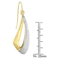 Two-Tone Fancy Open-Drop Hook Earrings