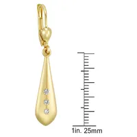 10K Goldplated & Cubic Zirconia Teardrop Earrings