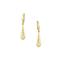 10K Goldplated & Cubic Zirconia Teardrop Earrings