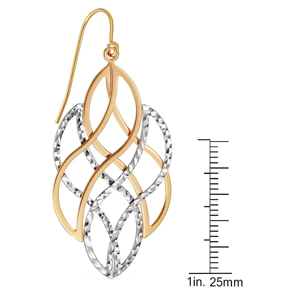 Two-Tone Sterling Silver Filigree Drop Earrings