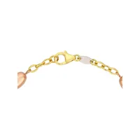 10K Tri-Tone Goldplated Oval-Station Chain Bracelet
