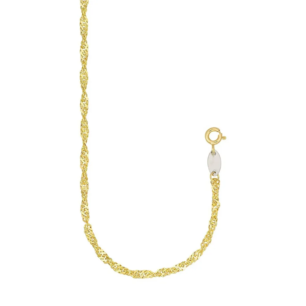 10K Goldplated Sterling Silver Singapore Chain Necklace