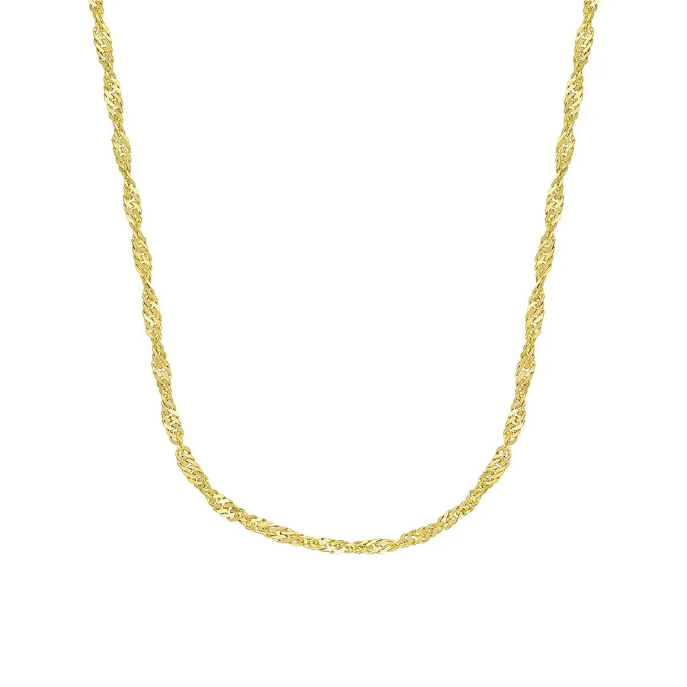 10K Goldplated Sterling Silver Singapore Chain Necklace