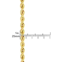 Collier en chaîne cordelette en argent sterling plaqué or 50 cm x 3,3 mm