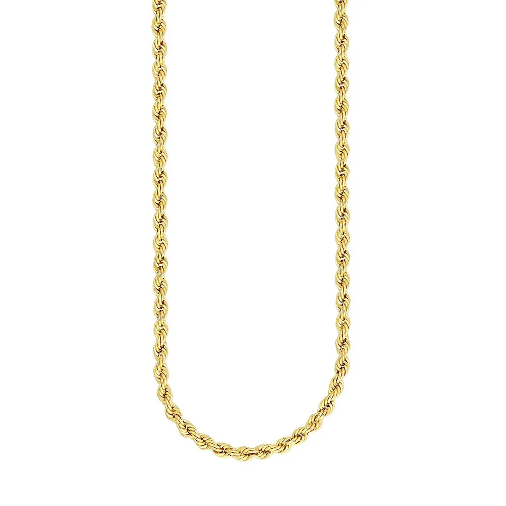 Goldplated Sterling Silver Rope Chain Necklace