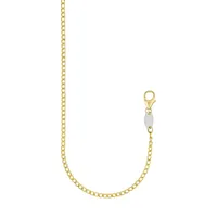 Bonded Goldplated & Sterling Silver Curb Chain Necklace - 18"