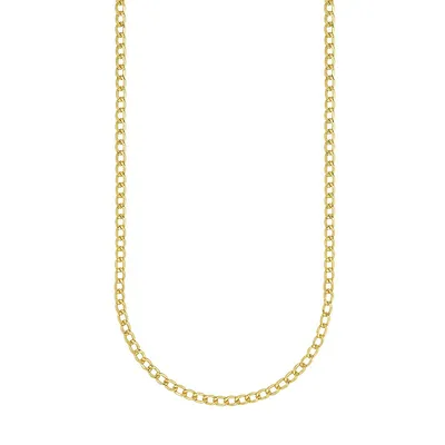 Bonded Goldplated & Sterling Silver Curb Chain Necklace - 18"