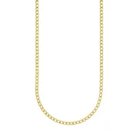 Bonded Goldplated & Sterling Silver Curb Chain Necklace - 18"