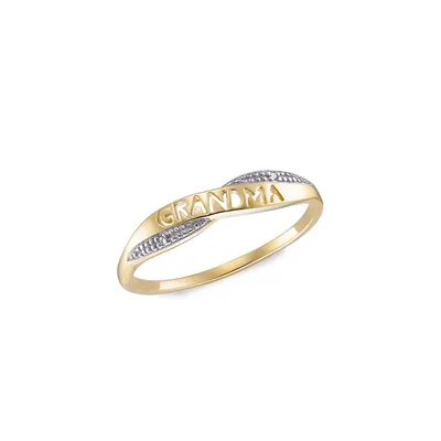 10K Yellow Gold and Diamond "Grandma" Ring