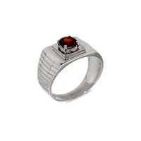 Sterling Silver & Garnet Ring