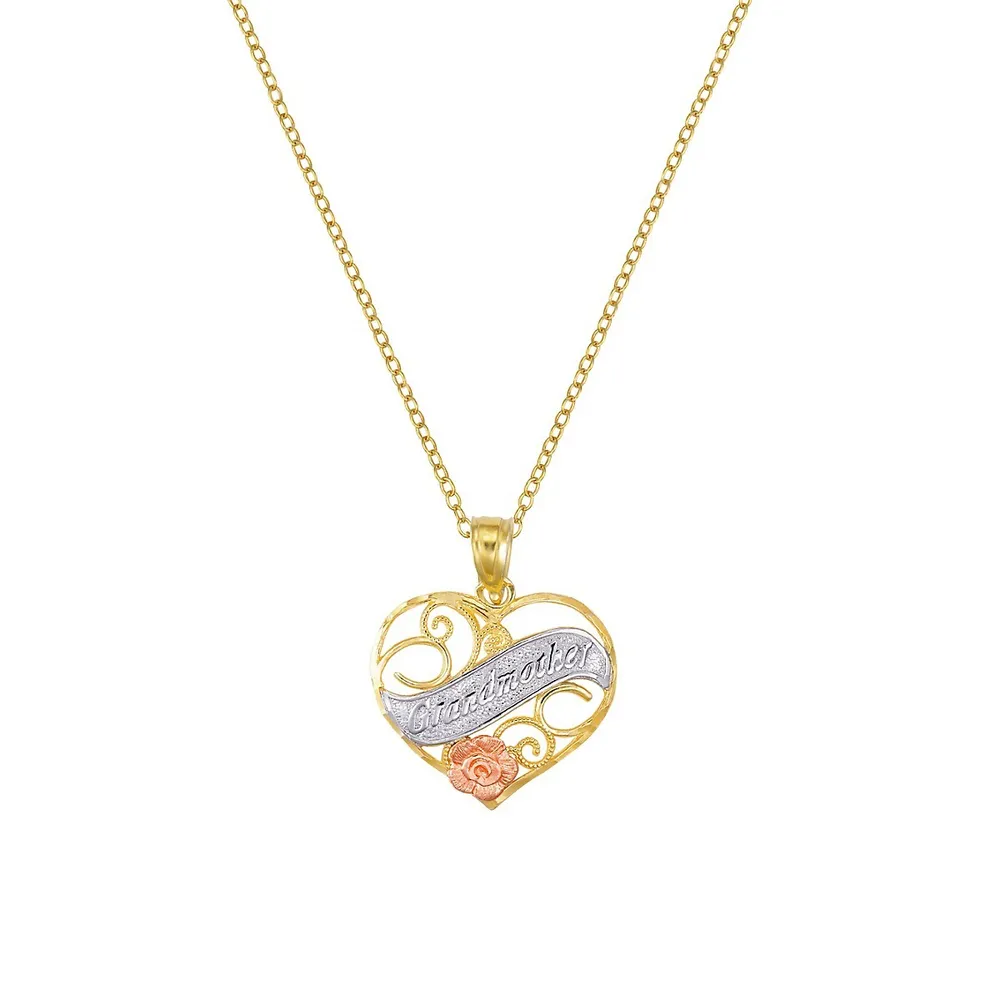 Grandmother Goldplated & Rose-Goldplated Sterling Silver Pendant Necklace