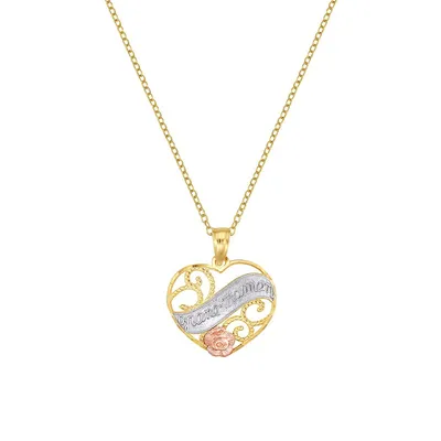 Grand-Maman Goldplated & Rose-Goldplated Sterling Silver Pendant Necklace