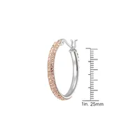 Sterling Silver & Peach Cubic Zirconia Hoop Earrings