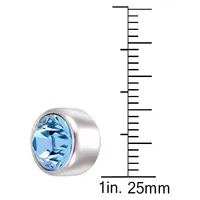 Sterling Silver & Bezel-Set Cubic Zirconia Stud Earrings