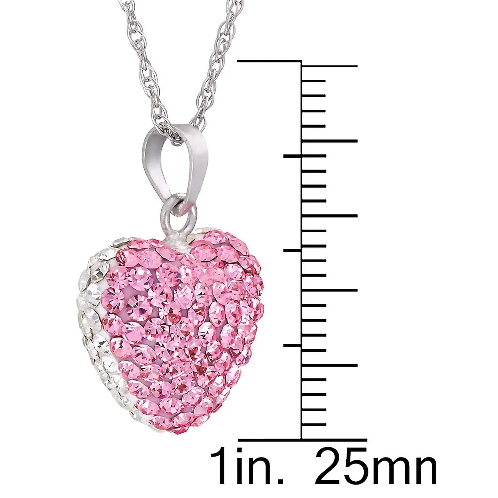 Sterling Silver & Cubic Zirconia Heart Pendant Necklace