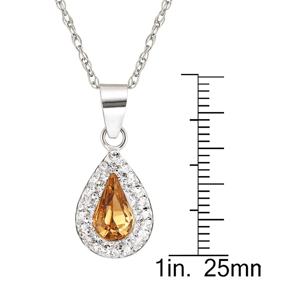 Sterling Silver, Topaz & Cubic Zirconia Pendant Necklace