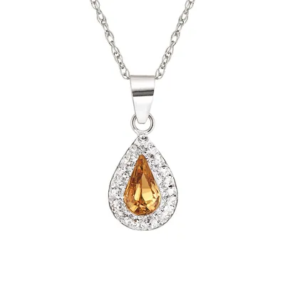 Sterling Silver, Topaz & Cubic Zirconia Pendant Necklace