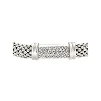 Sterling Silver & Cubic Zirconia Cuff Bracelet