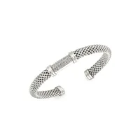 Sterling Silver & Cubic Zirconia Cuff Bracelet