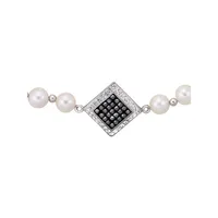 Sterling Silver, 10MM Freshwater Pearl, & Multi-Stone Bracelet