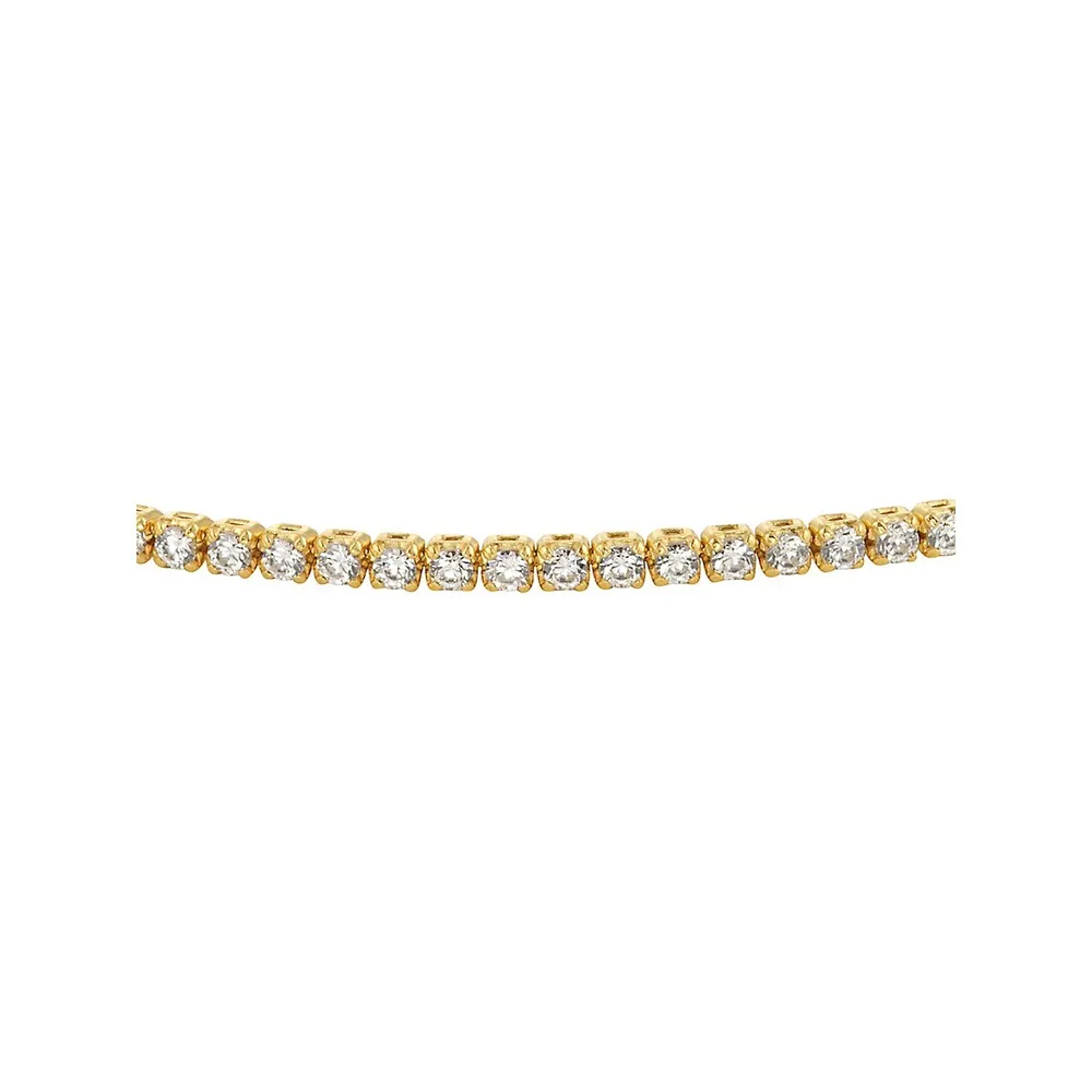 Sterling Silver Goldtone Cubic Zirconia Tennis Bracelet