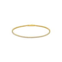 Sterling Silver Goldtone Cubic Zirconia Tennis Bracelet