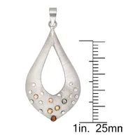 Sterling Silver & Crystal Teardrop-Shaped Pendant Necklace - 18"