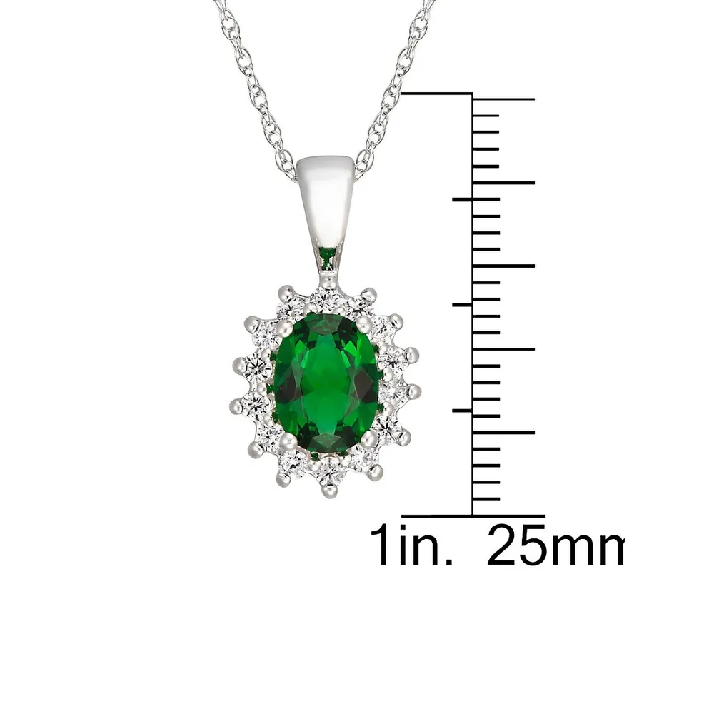 Sterling Silver & Cubic Zirconia Necklace - 18"