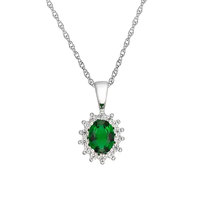 Sterling Silver & Cubic Zirconia Necklace - 18"