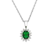 Sterling Silver & Cubic Zirconia Necklace - 18"