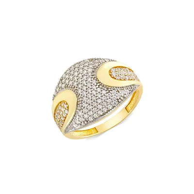 Goldplated Sterling Silver & Crystal Ring