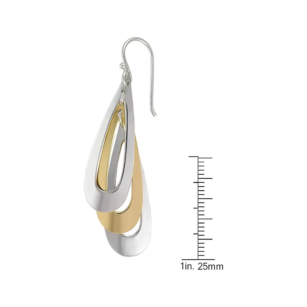 Goldplated & Sterling Silver Drop Earrings