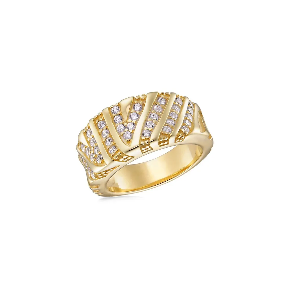 Goldplated Sterling Silver & Cubic Zirconia Ring