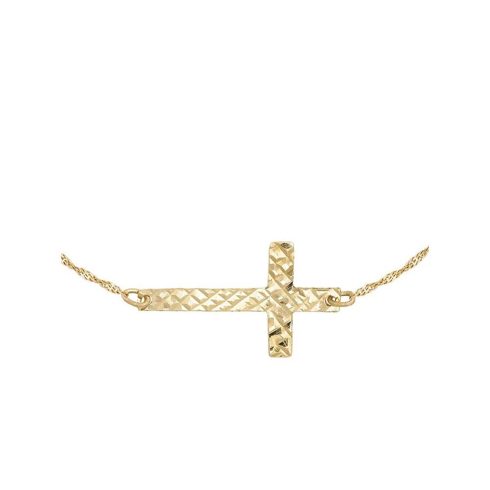 10K Gold Cross Bracelet