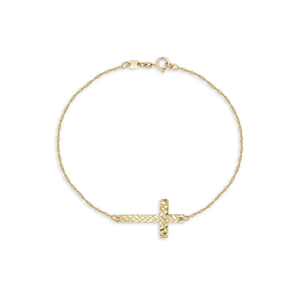 10K Gold Cross Bracelet