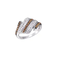 Sterling Silver, Smoked Topaz & Cubic Zirconia Statement Ring