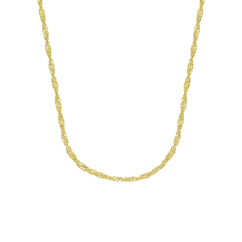 Goldplated Sterling Silver Singapore Chain Necklace - 22"