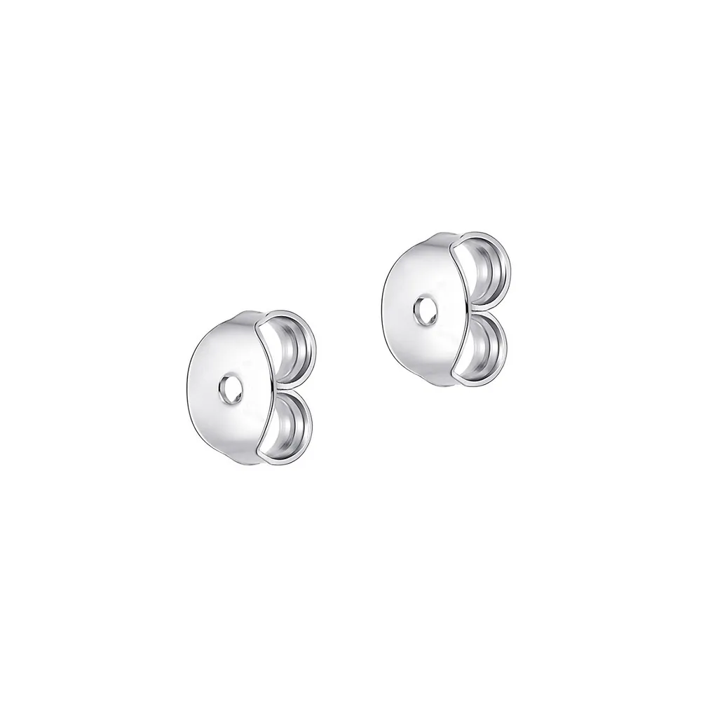 Sterling Silver & Cubic Zirconia Double-Row J Earrings