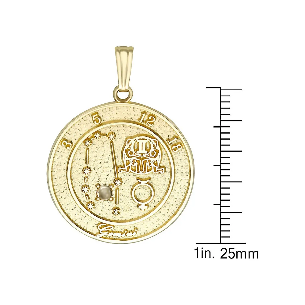 Pendentif talisman Gémeaux en or jaune 10 ct Gold Celebration