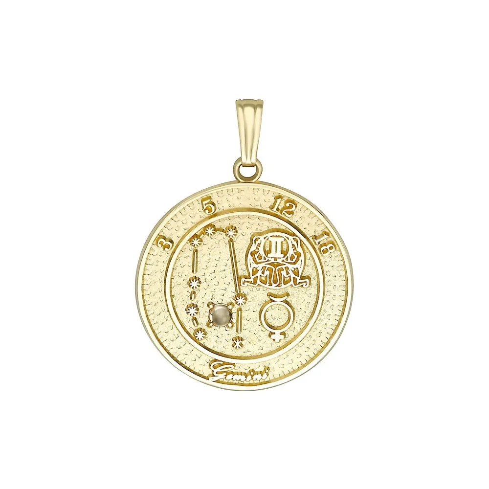 Pendentif talisman Gémeaux en or jaune 10 ct Gold Celebration