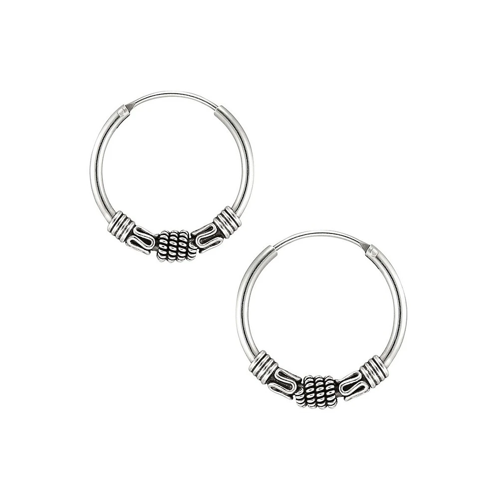 Sterling Silver Bali Hoop Earrings