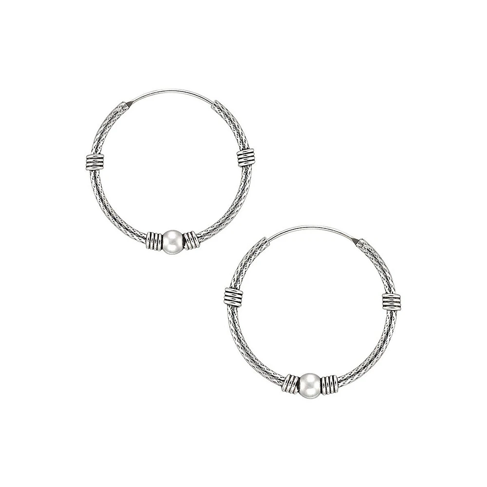 Sterling Silver Bali Hoop Earrings